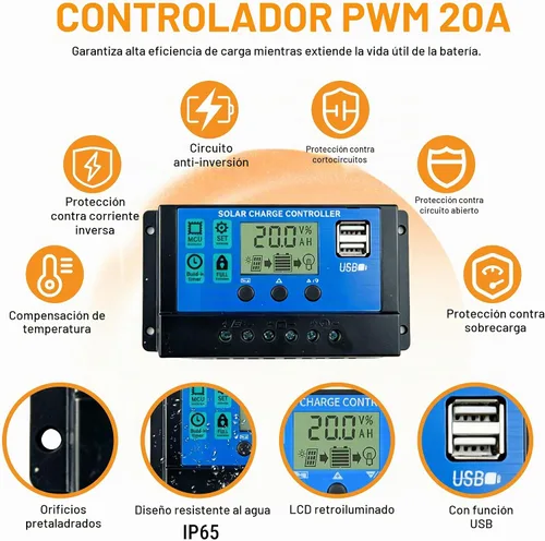 Vista 4 de Kit de panel solar portátil de 100 W, 25% de alta eficiencia tipo N paneles solares plegables con panel de vidrio templado, con controlador de carga