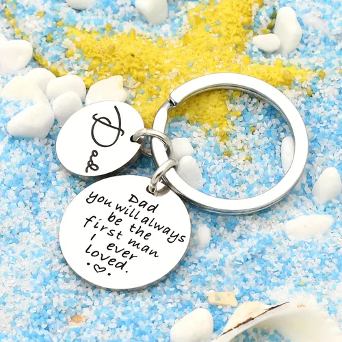 Vista 4 de Regalo para papá de hija, hijo, llavero para hombre, regalos de boda, día del padre, papá, siempre serás el primer hombre que amé, Metal