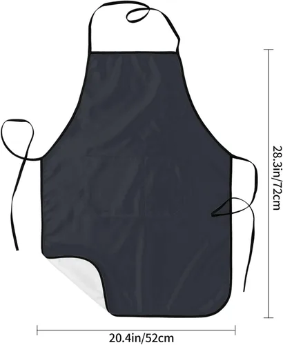 Vista 4 de Delantal unisex con cuello ajustable con bolsillos espaciosos y lazos largos