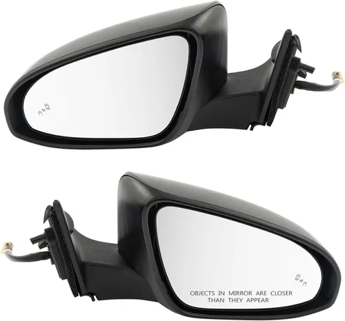 Vista 237 de TRQ Conjunto de 2 piezas de espejo lateral para conductor y pasajero, ajuste eléctrico, sin calefacción, sin memoria, color negro, compatible