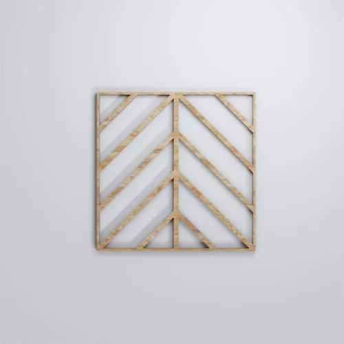 Vista 5 de 7 3/8"W X 7 3/8"H Extra Pequeña Génova Decorativos Paneles De Pared De Madera Calado, Roble Rojo