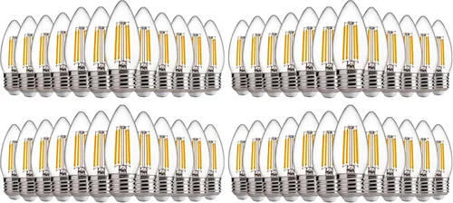 Vista 17 de FLSNT Bombillas LED de Araña Equivalentes a 40W, Bombillas LED Ámbar Regulables B11 E26 Base de Candelabro, 2200K Blanco Cálido, 330LM, Paquete de 6