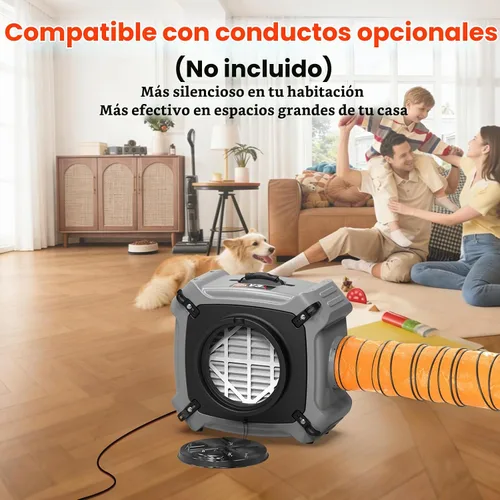 Vista 8 de Abestorm Depurador de aire con filtración de 3 etapas, apilable 550 CFM, V3 Gris claro