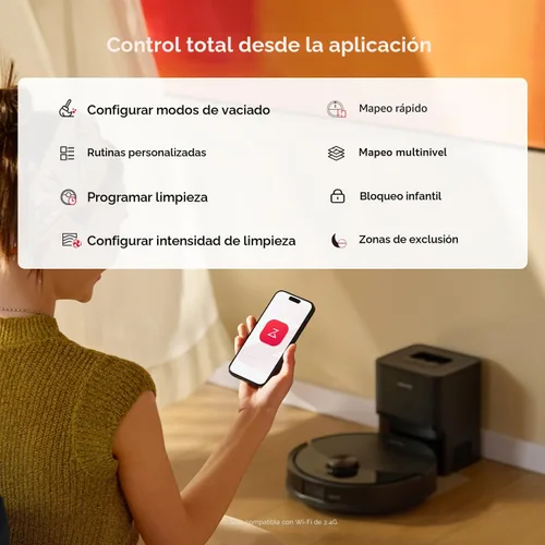 Vista 7 de roborock Robot aspirador y trapeador Q10 S5+, succión de 10,000 Pa, mejorado desde Q8 max+, 70 días de autovaciado, evita obstáculos, trapeador