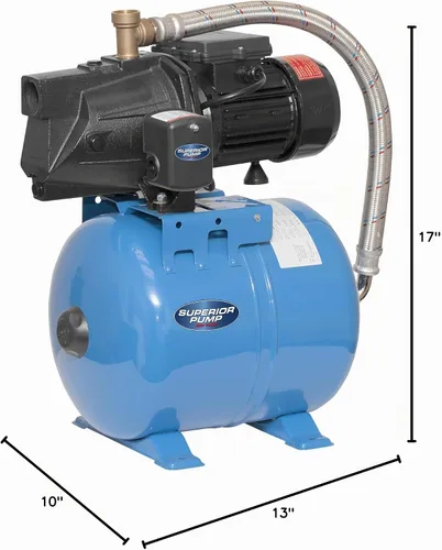 Vista 6 de Superior Pump 94525 Bomba de chorro de pozo poco profundo de 1/2 Hp - con tanque de 24L, negro