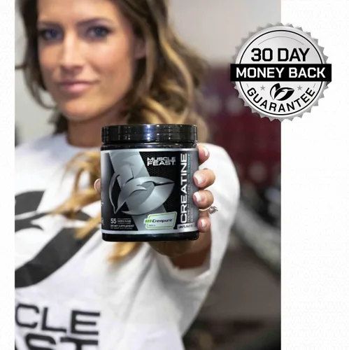 Vista 6 de Polvo de monohidrato de creatina Creapure, hecho por Muscle Feast Pre-entrenamiento o post-entrenamiento, premium Fácil de mezclar y sin gluten