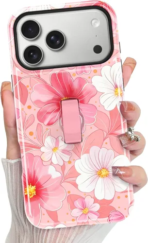 Vista 22 de KANGHAR Compatible con iPhone 17 Pro Case Spot Pattern - Negro Mancha rosada negra