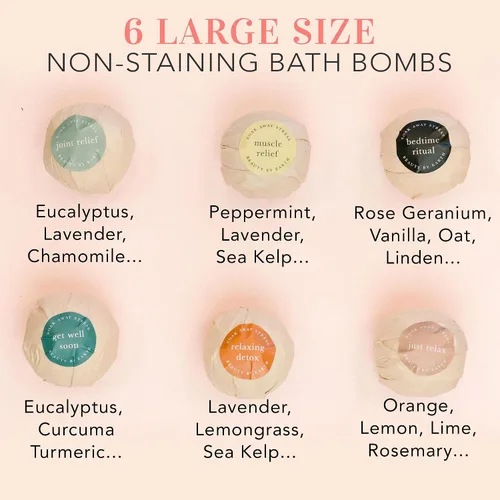 Vista 7 de Bombas de baño: Colección de aromaterapia, juego e individuales Regalos relajantes de spa para mujeres y hombres