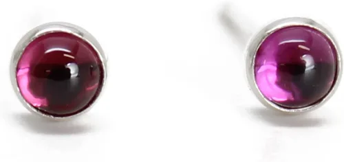 Vista 13 de Pequeños Pendientes de 3mm con Gema para Mujeres y Niñas, Engastados Redondos de Plata de Ley 925