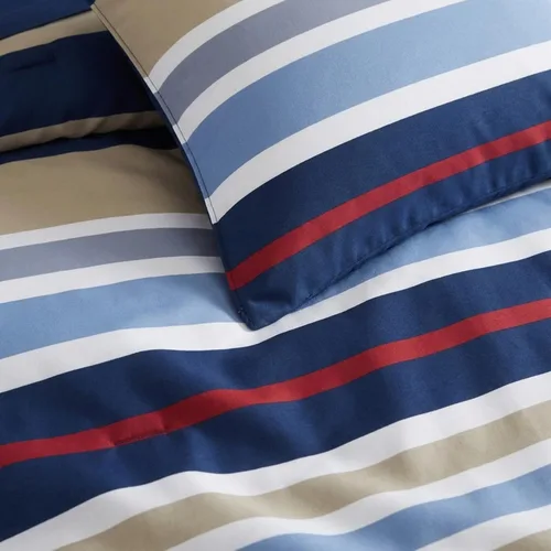 Vista 5 de Nautica - Juego de funda de edredón tamaño individual, ropa de cama reversible de algodón con cierre de botón, decoración informal para el hogar