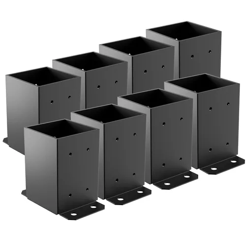 Vista 10 de SPACEEUP Base de Poste 4x4 2 Piezas, Tamaño Interior 3.6"x3.6" Base de Poste para Terraza, Anclaje de Poste Resistente con Recubrimiento en Polvo