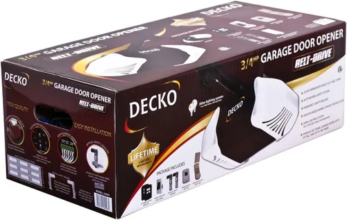 Vista 3 de Decko Caballos de potencia Heavy Duty ruido reducido Cadena Abridor de la puerta del cochera con cerradura de 3 Función Mando de pared de disco