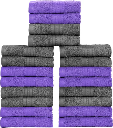 Vista 9 de Ample Decor Juego de 12 toallas de baño de 600 GSM, 100% algodón, 4 toallas de baño, 4 toallas de mano, 4 paños de lavado, absorbentes y suaves