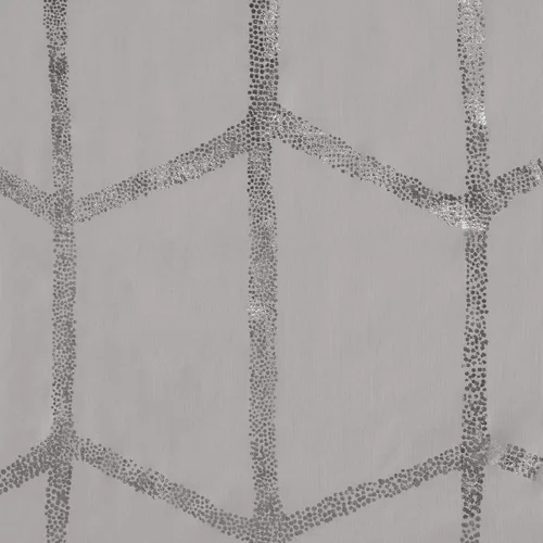 Vista 2 de Intelligent Design - Cortina de ducha Raina, estampado geométrico, lavable a máquina, moderna, para el cuarto de baño, estilo metalizado Gris