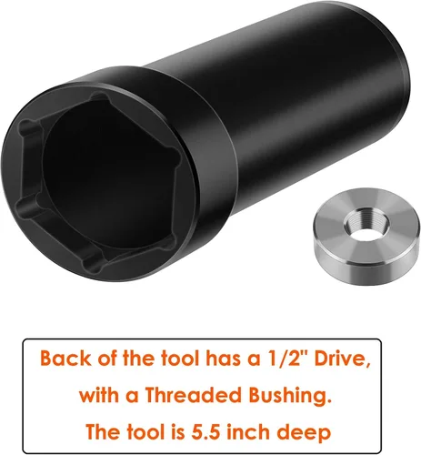 Vista 4 de Moker llave con muesca para eje principal/polea contratuerca, compatible para Harley Davidson Twin Cam y Big Twin eje principal contratuerca