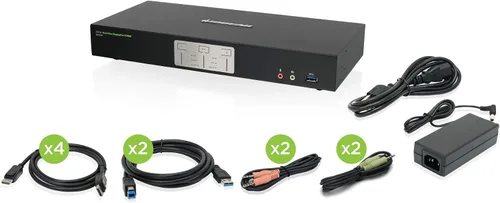 Vista 11 de IOGEAR Conmutador KVM USB HDMI con cable de 2 puertos - 1920 x 1200 60Hz - Interruptor de botón remoto o tecla de acceso directo - Estéreo 2.1