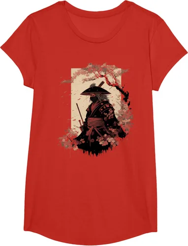 Vista 40 de Camiseta estética vintage samurái de arte japonés samurái retro cereza, Negro