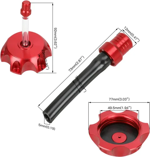 Vista 4 de GREHUA Cubierta de Tapa de Gasolina para Dirt Bike con Tubo de Ventilación Compatible con 50cc 70cc 90cc 110cc 125cc SSR110 SSR125 Taotao DB10 DB14