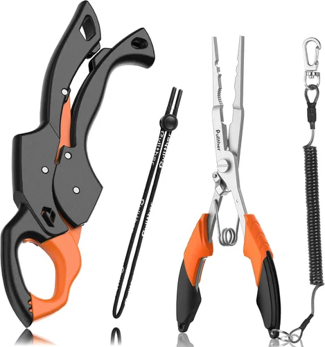 Vista 10 de Fish Gripper 9.2 pulgadas, cortador de línea multifunción, alicates de pesca, kit de herramientas de pesca de agua salada, equipo de pesca