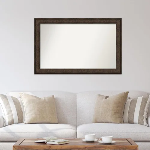 Vista 541 de Amanti Art Espejo de pared personalizado no biselado (25 x 25 pulgadas), marco de bronce acentuado, varios tamaños personalizados, espejo de baño