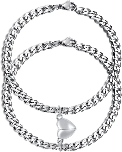 Vista 16 de TempBeau Pulsera para Pareja - Pulsera de Identificación Personalizada con Grabado Personalizado, Pulsera de Cuerda Trenzada para Él y Ella
