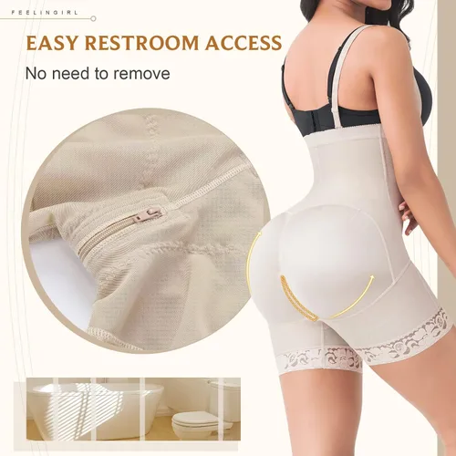 Vista 5 de FeelinGirl Faja moldeadora para mujer sin costuras firme triple control talla grande muslo adelgazante control de abdomen moldeador corporal