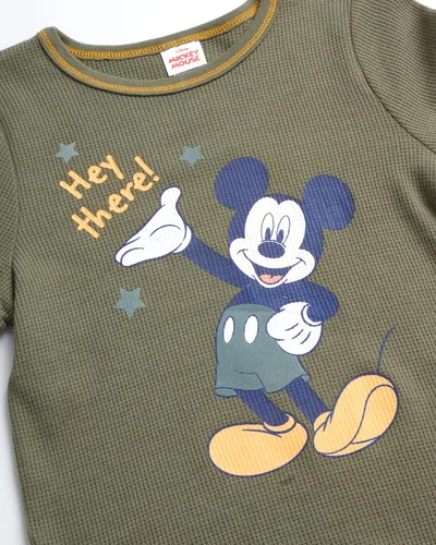 Vista 2 de Disney Conjunto de pantalones deportivos de Mickey Mouse para bebés y niños Camiseta térmica de manga larga y pantalones deportivos de vellón