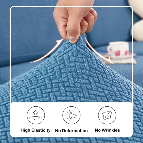 Vista 4 de Funda universal para sofá resistente al desgaste, fundas elásticas para sofá modular en forma de L, ambas fundas seccionales izquierda y derecha