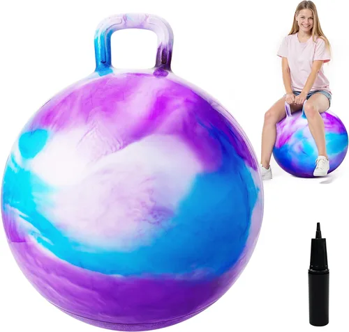 Vista 10 de PlayZap Pelotas Saltarinas para Niños de 3-8 Años, Pelota Rebotante de 18 Pulgadas con Asa, Saltarina Inflable de 18", Juguetes de Salto de 45cm