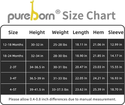Vista 6 de pureborn Vestido tejido de algodón de manga corta y larga para bebé niña pequeña 0-5T
