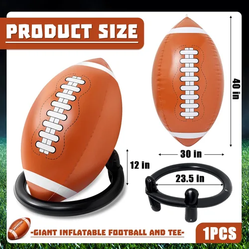 Vista 2 de Deekin Juego de fútbol inflable gigante de 40 pulgadas con juego de camiseta, juguete de fútbol inflable para el día del juego, juegos al aire