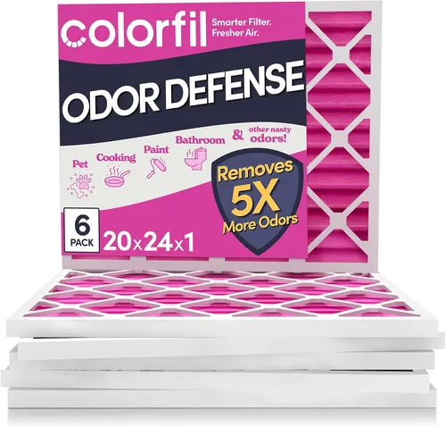 Vista 49 de Colorfil - Filtro de aire de 12 x 12 x 1 pulgadas, filtros que cambian de color para olores de gatos y perros, filtro de aire acondicionado MERV 8
