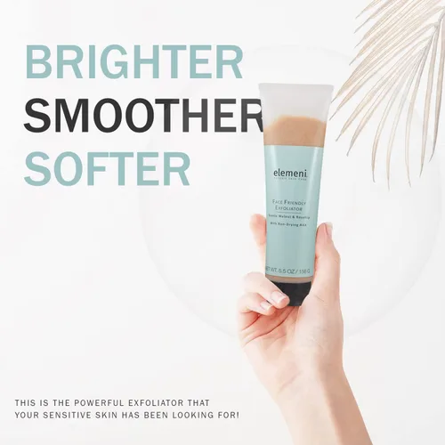 Vista 6 de elemeni Exfoliante facial para el cuidado de la piel, exfoliante facial orgánico para hombres y mujeres, limpiador facial y mascarilla revitalizante