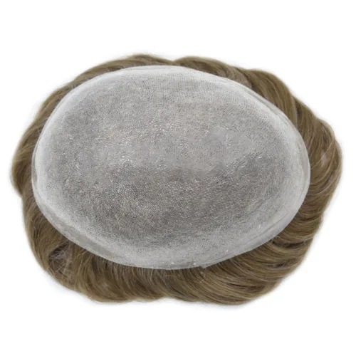 Vista 6 de Toupee - Pieza de cabello humano real, sistema de reemplazo de cabello de piel ultrafina, piezas de cabello tipo tupé, prótesis de cabello con bucle