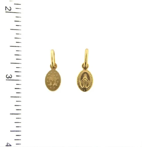 Vista 2 de amalia Medalla milagrosa ovalada de oro amarillo macizo de 18 quilates, Metal