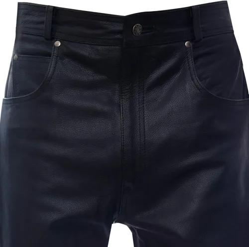 Vista 2 de Infinity - Pantalones clásicos de cuero para hombre, pantalones vaqueros
