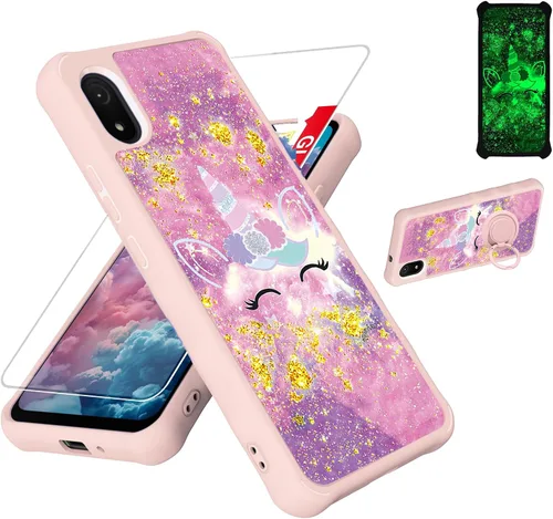 Vista 129 de jioeuinly JSF-DJS - Funda compatible con Nothing Phone 2a con protector de pantalla de vidrio templado, policarbonato duro + silicona suave, soporte