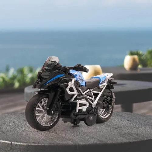 Vista 2 de Juguete de Motocicleta de Metal Fundido - Juguetes de Retroceso con Sonido y Luz, Juguetes de Motocicleta para Niños, Juguetes para Niños de 3-9 Azul