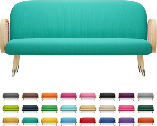 Vista 15 de MoNiBloom Funda para futón de tamaño Queen, elástica, sin brazos, funda para sofá sin brazos, protector de muebles, duradera y lavable, con Cereza