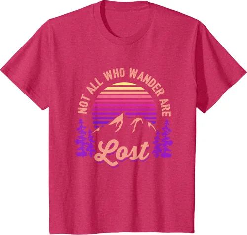 Vista 51 de Not All Who Wander Are Lost Vintage Mountains - Camiseta de senderismo, Negro, S