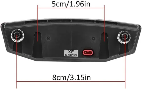 Vista 8 de Luz trasera de EBike 6V60V, luz de advertencia LED, equipo de luz trasera, conector impermeable, accesorios de bicicleta eléctrica