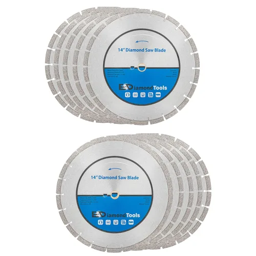 Vista 14 de Hoja de sierra segmentada de diamante de 4" para hormigón, ladrillo, bloque y mampostería Altura del segmento de 0.394 in, eje de 7/8"-5/8", grano