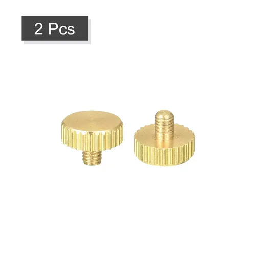 Vista 3 de uxcell Tornillos moleteados para pulgar, pernos planos de latón M3x4mm, sujetadores para PC, electrónicos, mecánicos, 2