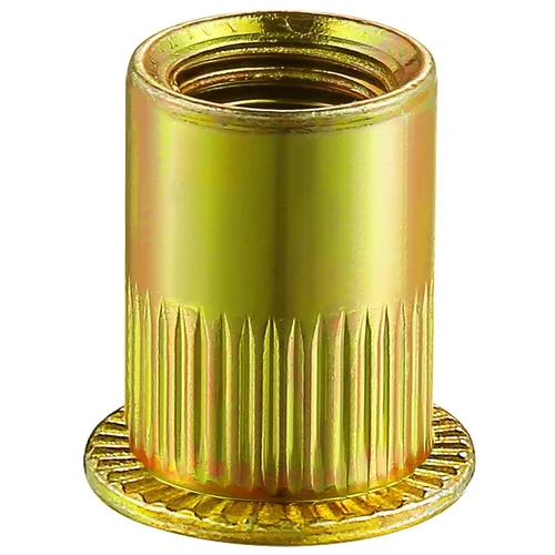 Vista 7 de Wensilon - Tuercas remachables de 1/2-13UNC, 20 piezas, acabado galvanizado en zinc amarillo, con cabeza plana, inserto roscado, cuerpo moleteado