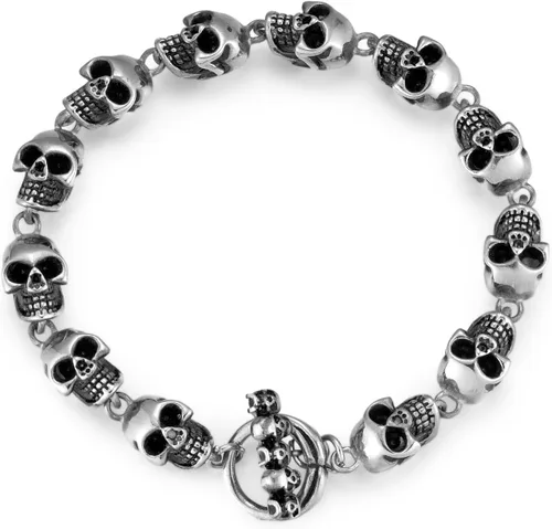 Vista 5 de Pulsera de cadena de eslabones vintage para hombre, acero inoxidable, cierre de palanca, Biker Punk Rock