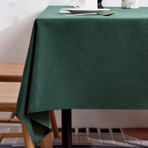 Vista 38 de BALCONY & FALCON Mantel Rectangular de Lino Sintético Impermeable Lavable Limpiable Cubierta de Mesa para Decoración de Mesa de Cocina Comedor
