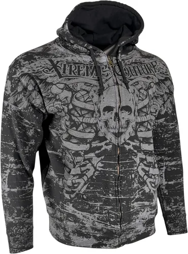Vista 5 de Xtreme Couture by Affliction - Sudadera con capucha y cremallera para hombre Negro (Anatomía)