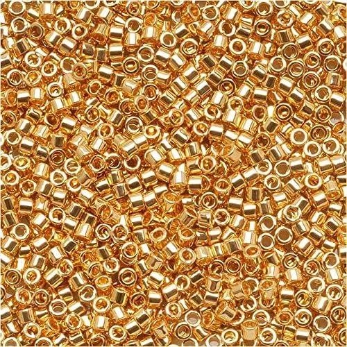 Vista 2 de Miyuki Delica 15/0 cuentas cilíndricas – chapado en oro de 24 quilates – DBS0031 0.18 oz