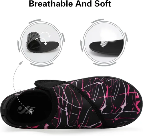 Vista 4 de Lisdwde Zapatos de agua antideslizantes para hombre y mujer, zapatos de natación, deportes de playa, secado rápido, zapatos de calcetín para mujeres