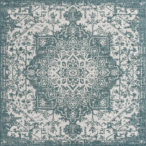 Vista 38 de Unique Loom Jill Zarin Jill Zarin Outdoor Collection - Alfombra Dubái (3 pies 3 pulgadas, redonda, rosa y aguamarina/azul claro)